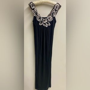 Max Studi Black Dress with Detailing on Chest